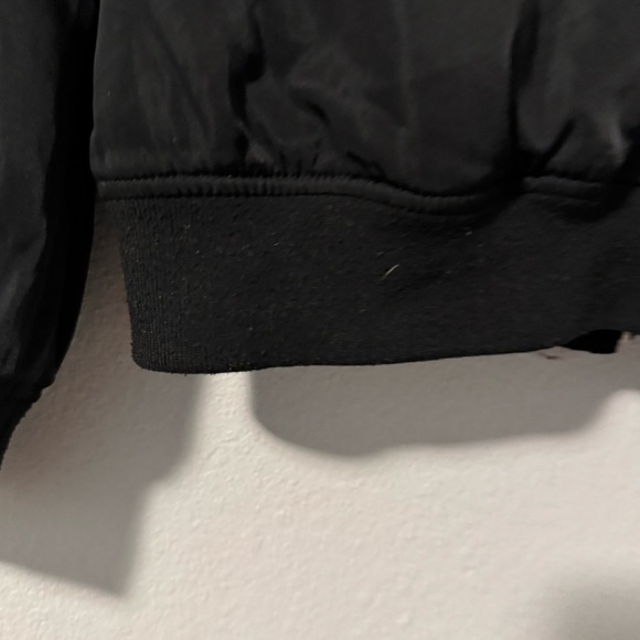 Women’s Lush Black Bomber Jacket with Silver Zippers Medium - Picture 13 of 14